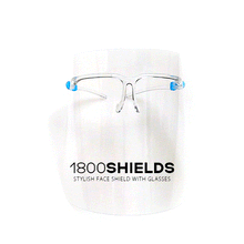 Cargar la imagen en el visor de la galería, Stylish Face Shield with Glasses Frame (5, 10, 25, 50, 100 pack) - 1800shields
