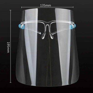 Stylish Face Shield with Glasses Frame (5, 10, 25, 50, 100 pack) - 1800shields